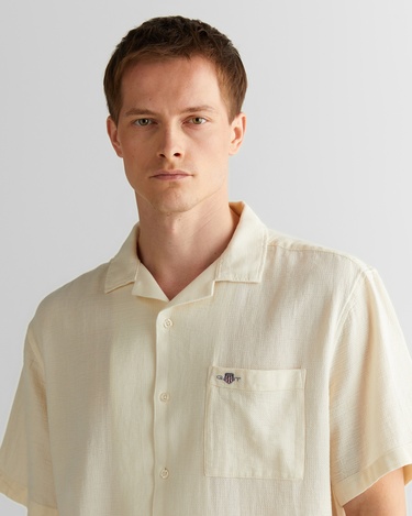  GANT Erkek Krem Regular Fit Klasik Yaka Gömlek