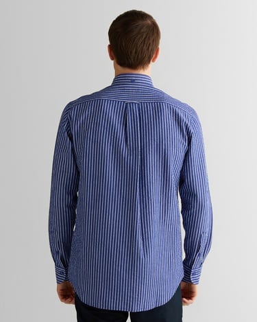  GANT Erkek Lacivert Düğmeli Yaka Çizgili Gömlek