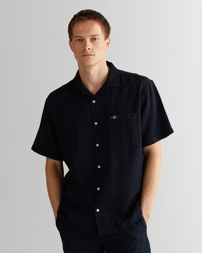  GANT Erkek Siyah Regular Fit Klasik Yaka Gömlek