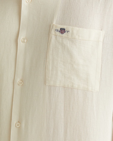  GANT Erkek Krem Regular Fit Klasik Yaka Gömlek