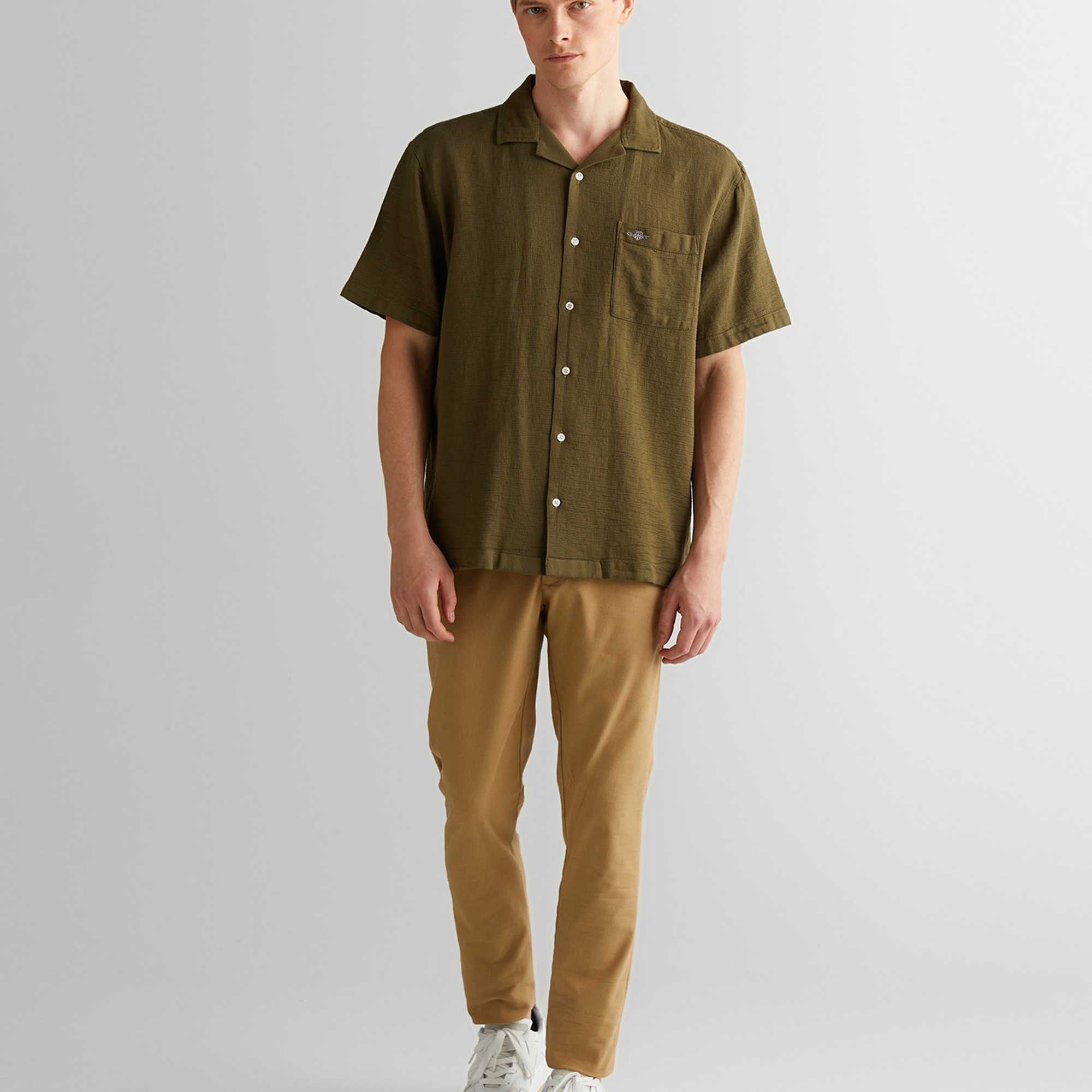 GANT Erkek Yeşil Regular Fit Klasik Yaka Gömlek