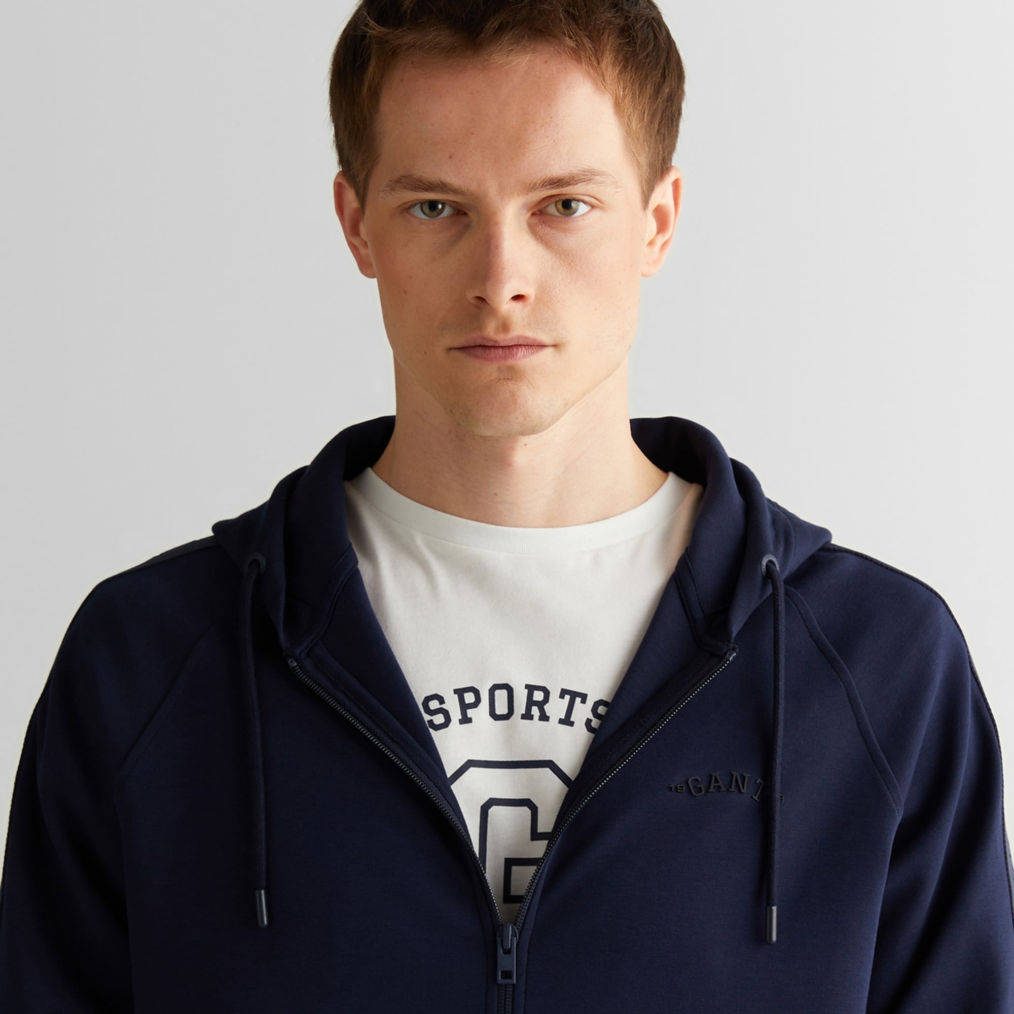 GANT Erkek Lacivert Regular Fit Kapüşonlu Sweatshirt