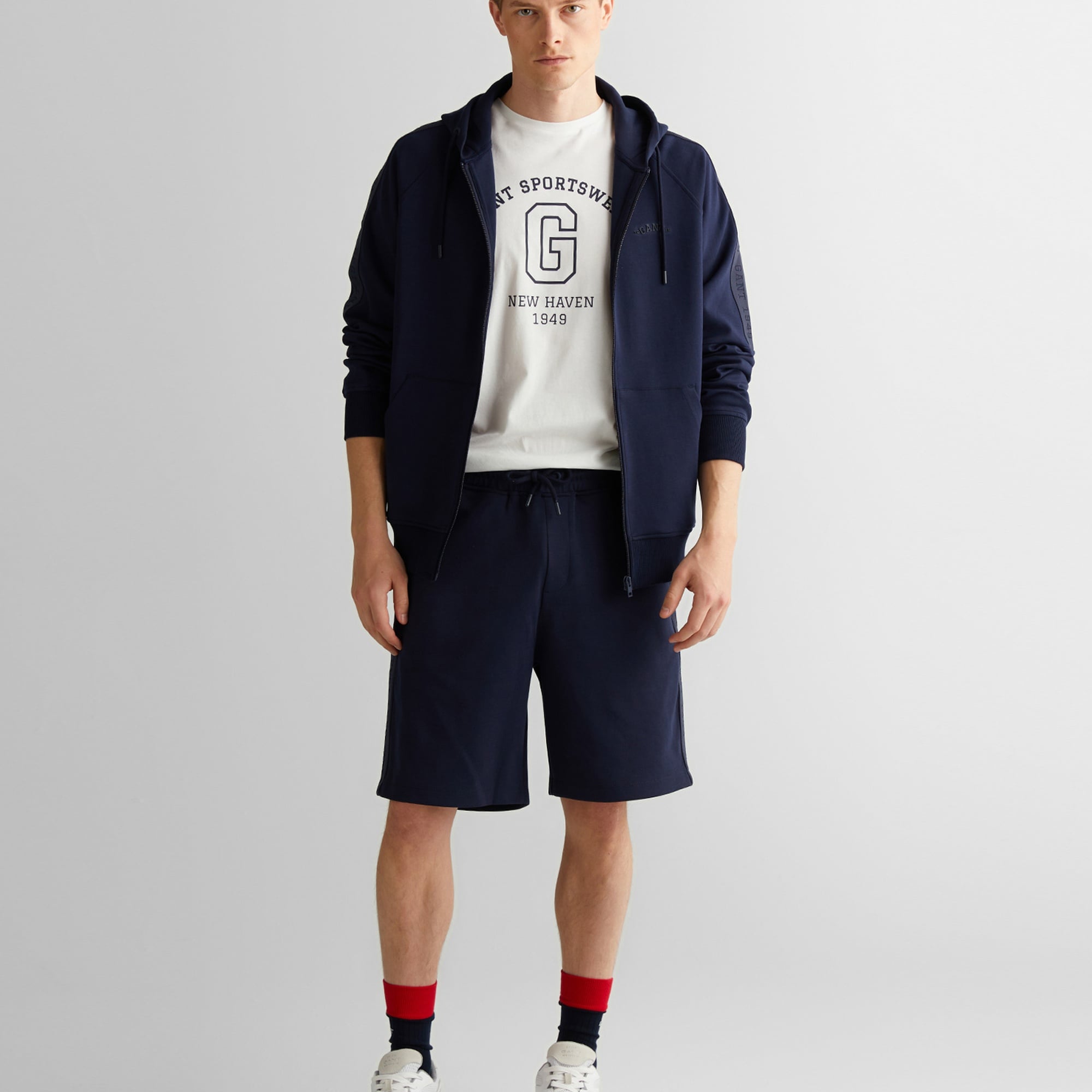 GANT Erkek Lacivert Regular Fit Kapüşonlu Sweatshirt