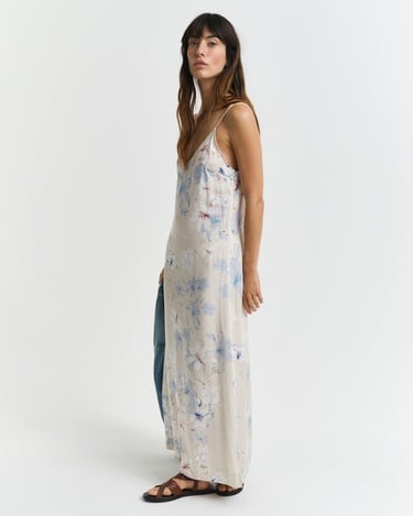  GANT Kadın Pembe Regular Fit V Yaka Desenli Elbise