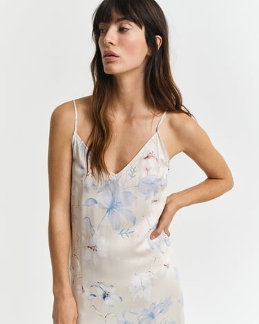  GANT Kadın Pembe Regular Fit V Yaka Desenli Elbise