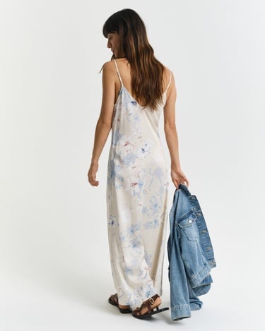  GANT Kadın Pembe Regular Fit V Yaka Desenli Elbise