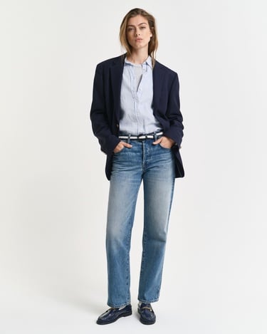  GANT Kadın Mavi Regular Fit Klasik Yaka Gömlek