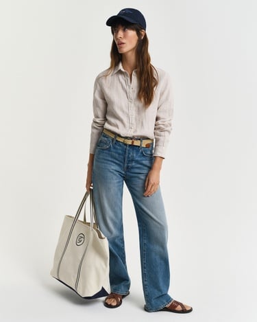  GANT Kadın Bej Regular Fit Klasik Yaka Gömlek