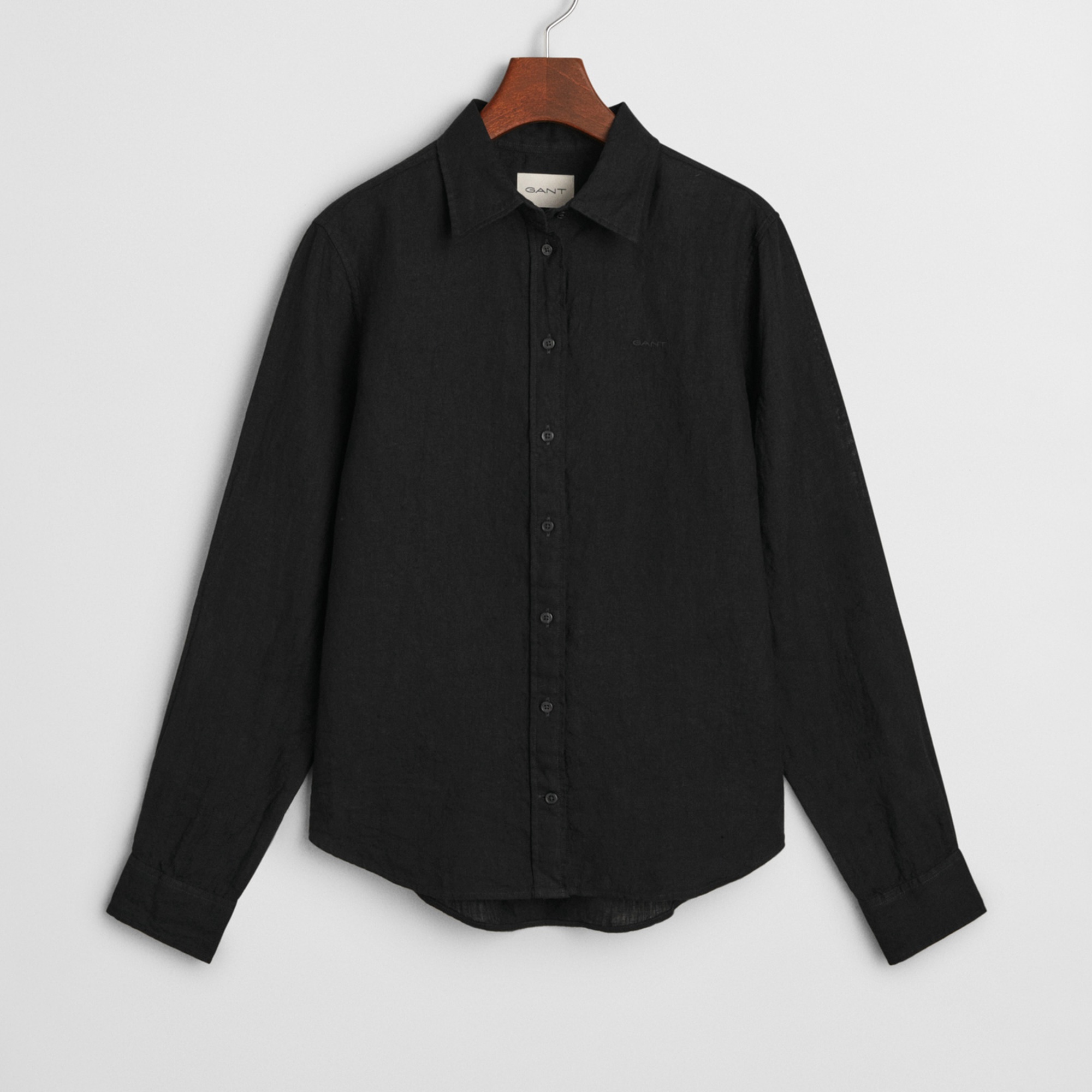 GANT Kadın Siyah Regular Fit Klasik Yaka Gömlek