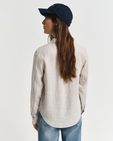  GANT Kadın Bej Regular Fit Klasik Yaka Gömlek