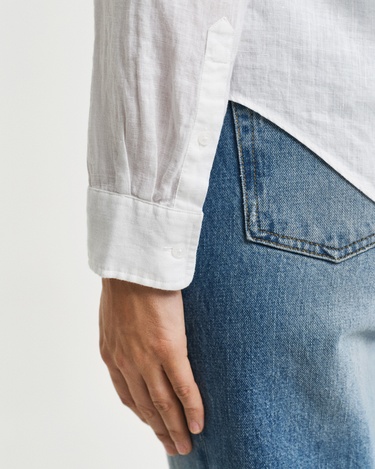  GANT Kadın Beyaz Regular Fit Klasik Yaka Gömlek