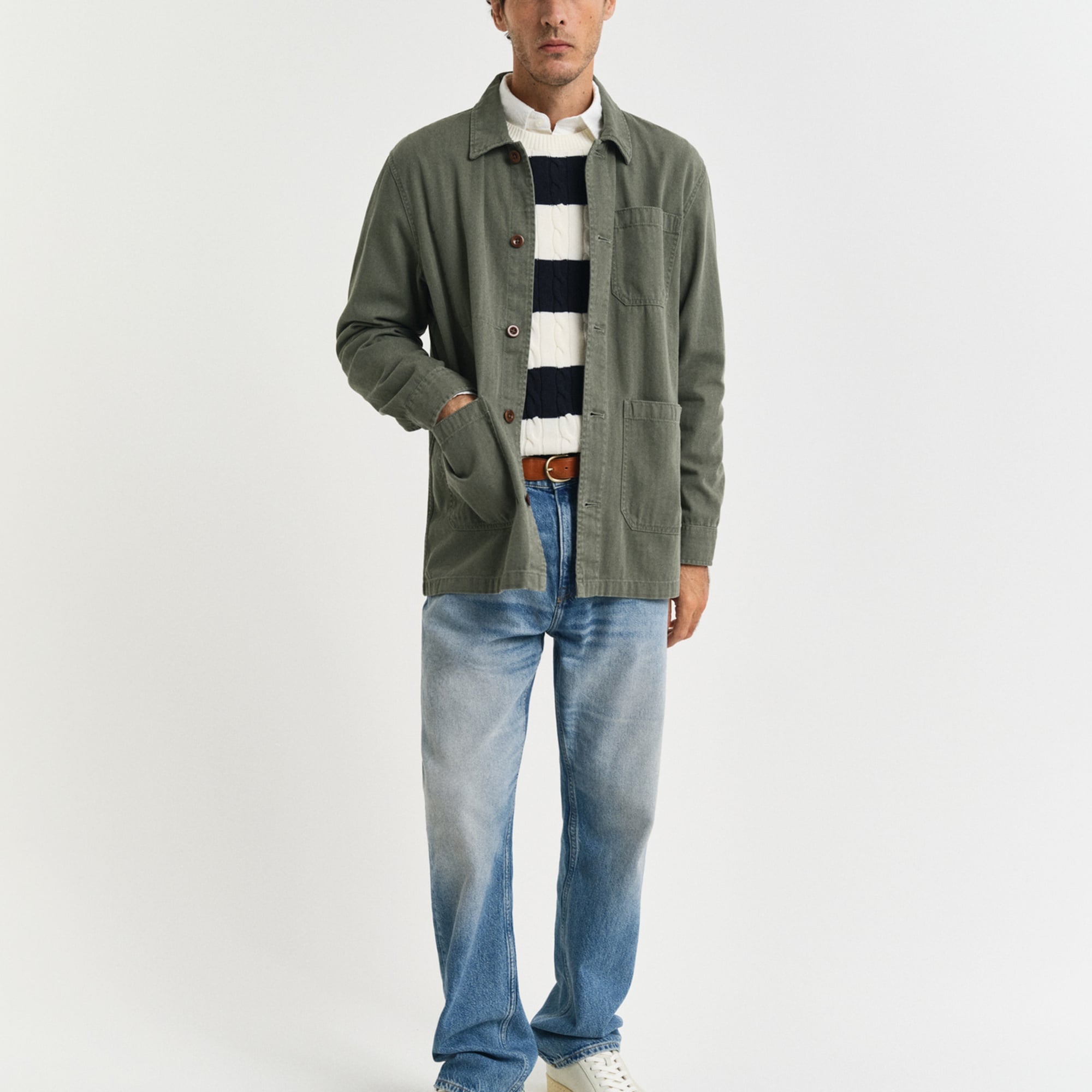 GANT Erkek Yeşil Regular Fit Klasik Yaka Gömlek