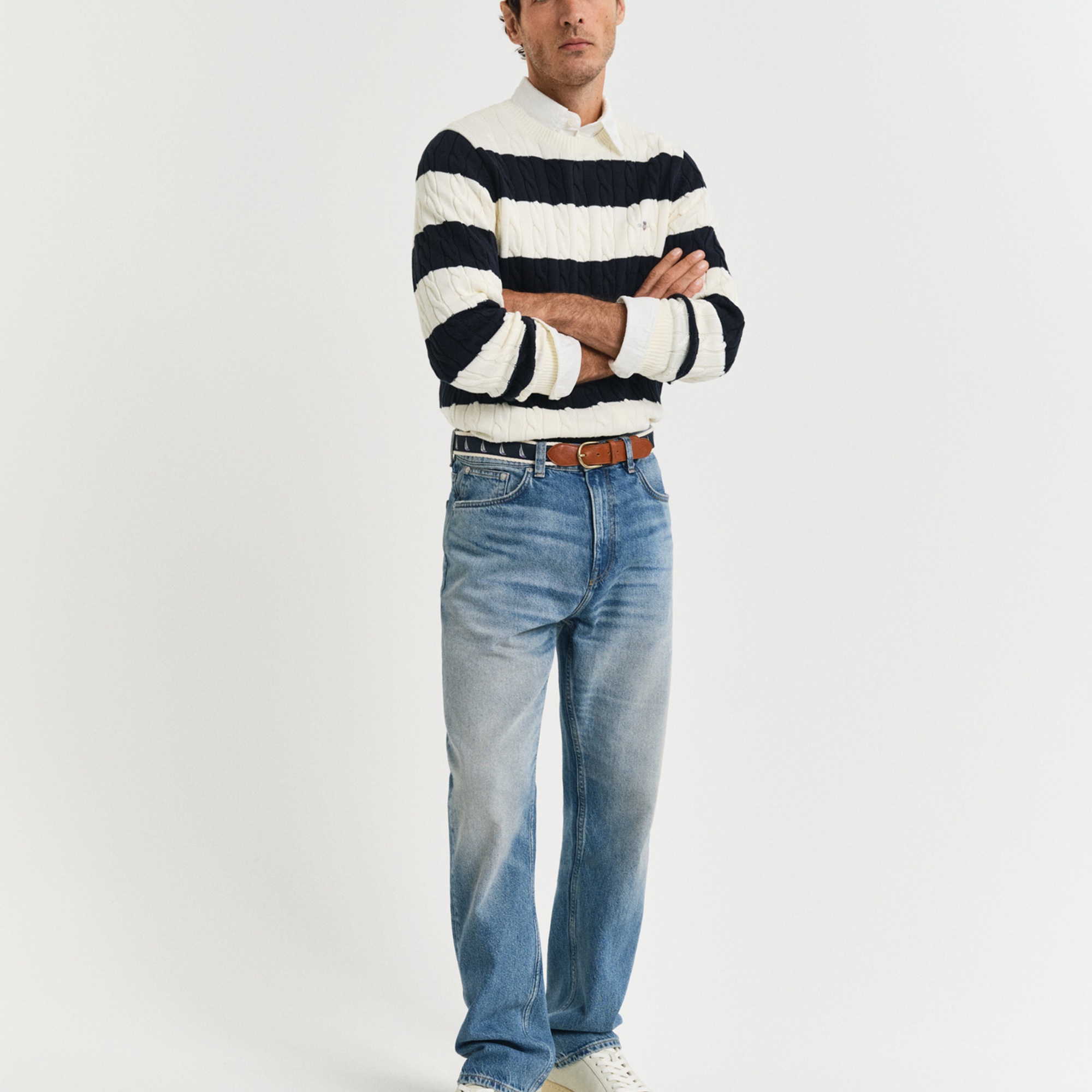 GANT Erkek Mavi Straight Fit Pantolon