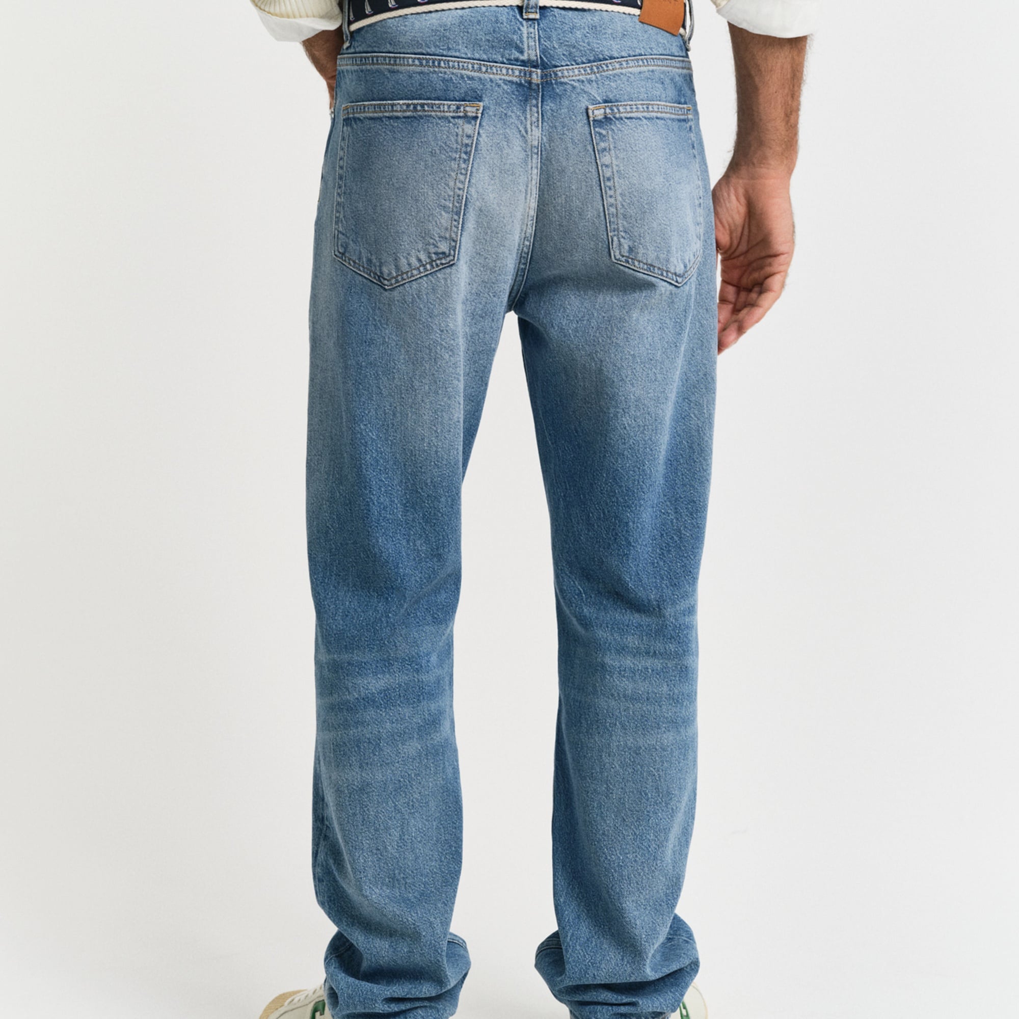 GANT Erkek Mavi Straight Fit Pantolon