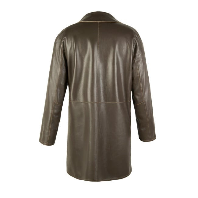  Simonetta Yeşil Kadın Çift Taraflı Deri Pardösü