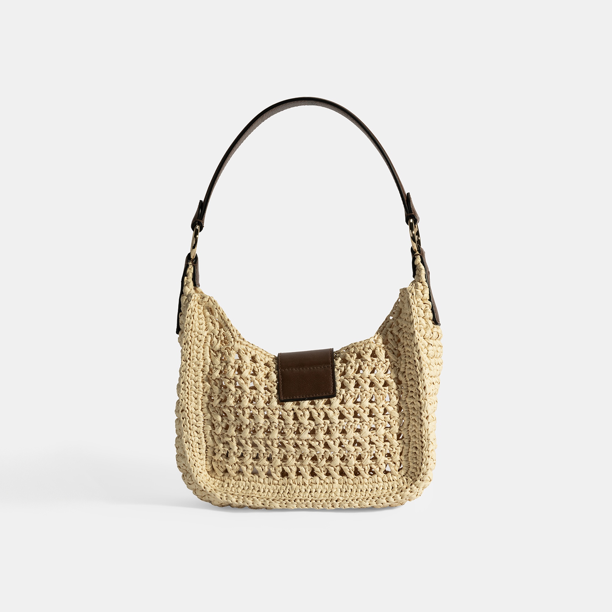 Kadın Bej Monogram Logolu Omuz Çantası