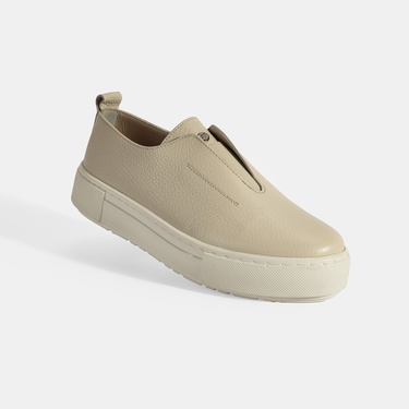  Kadın Bej Günlük Deri Ayakkabı