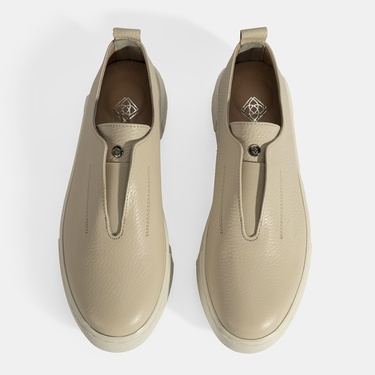  Kadın Bej Günlük Deri Ayakkabı