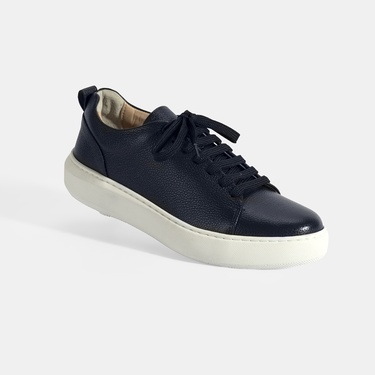  Kadın Lacivert Bağcıklı Deri Günlük Ayakkabı
