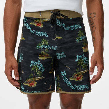  Quiksilver Surfsilk Scallop 18 Erkek Siyah Deniz Şortu