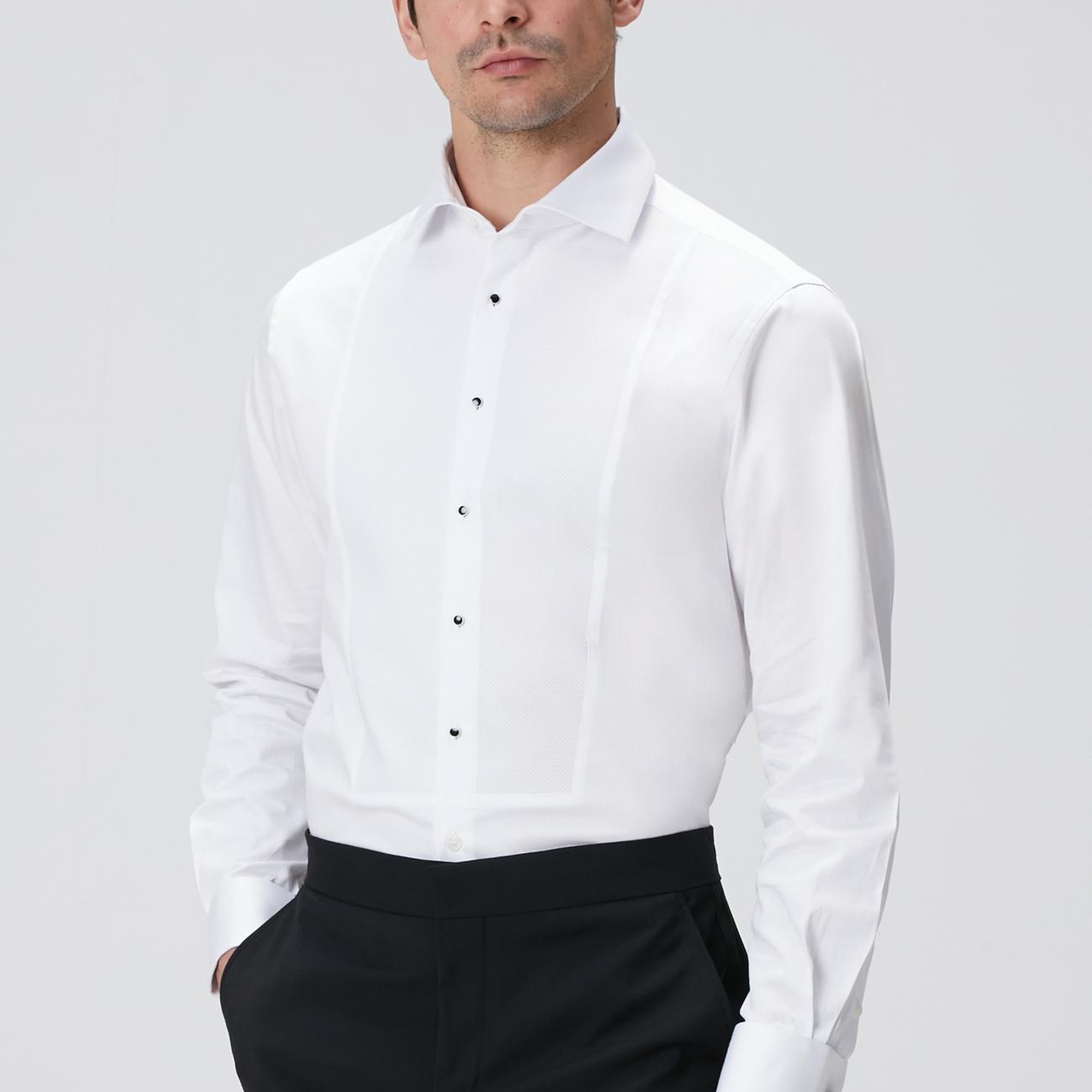 Network Erkek Beyaz Smokin Gömlek