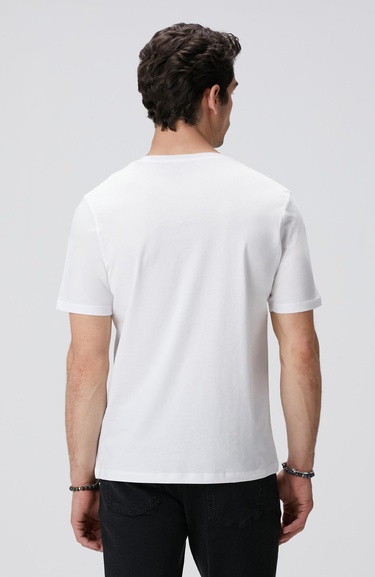  Network Erkek Beyaz Basic T-shirt