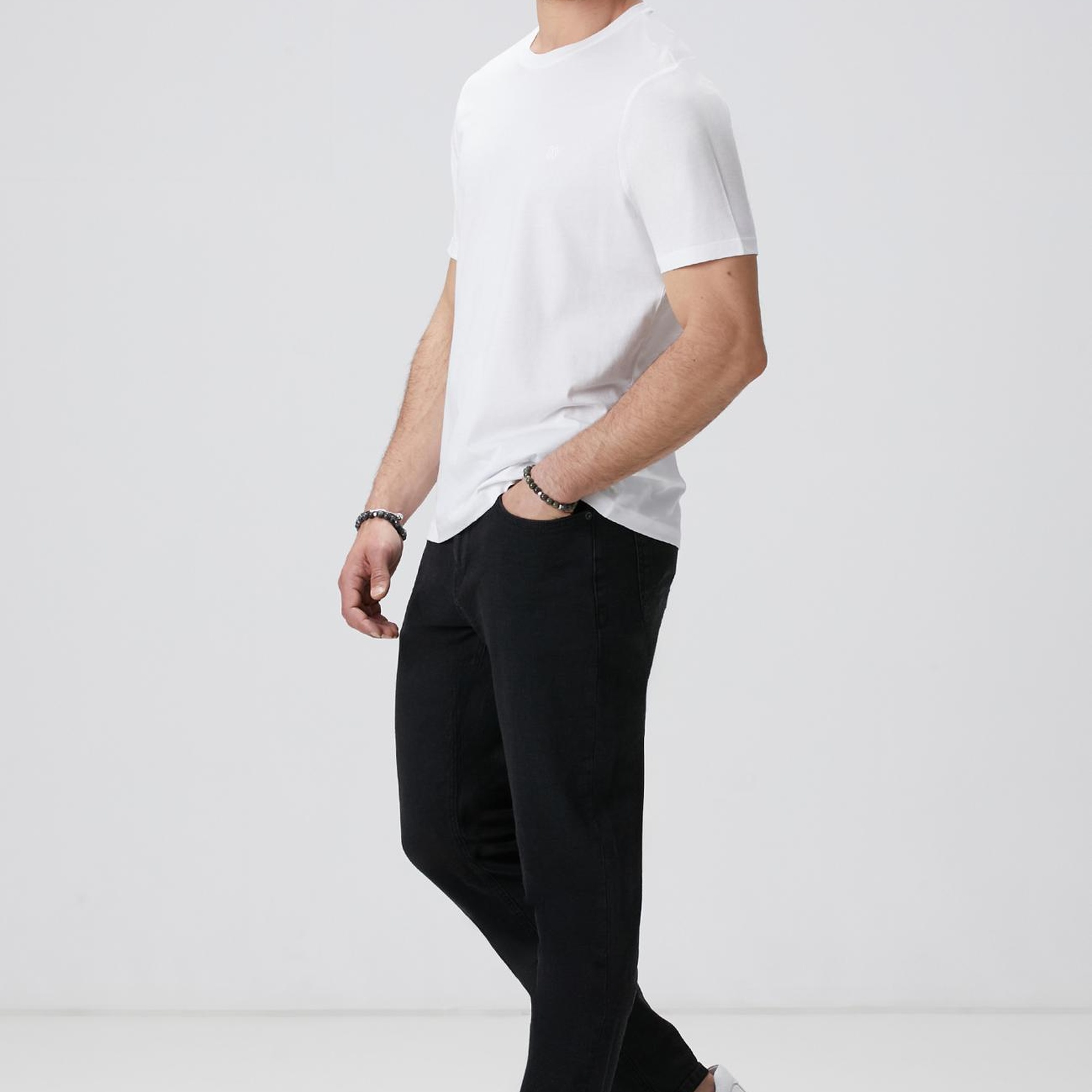 Network Erkek Beyaz Basic T-shirt