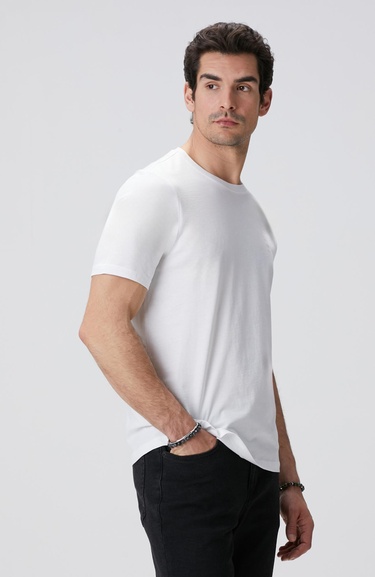  Network Erkek Beyaz Basic T-shirt