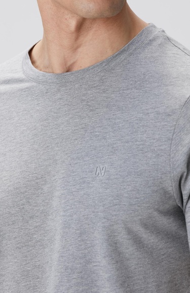  Network Erkek Gri Melanj Basic T-shirt