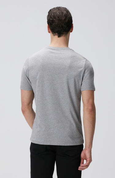  Network Erkek Gri Melanj Basic T-shirt