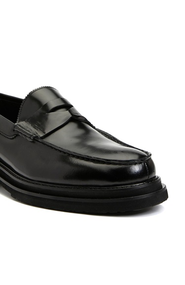  Network Erkek Siyah Erkek Deri Loafer
