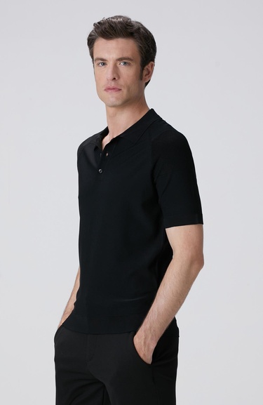  Network Erkek Siyah Polo Yaka Triko