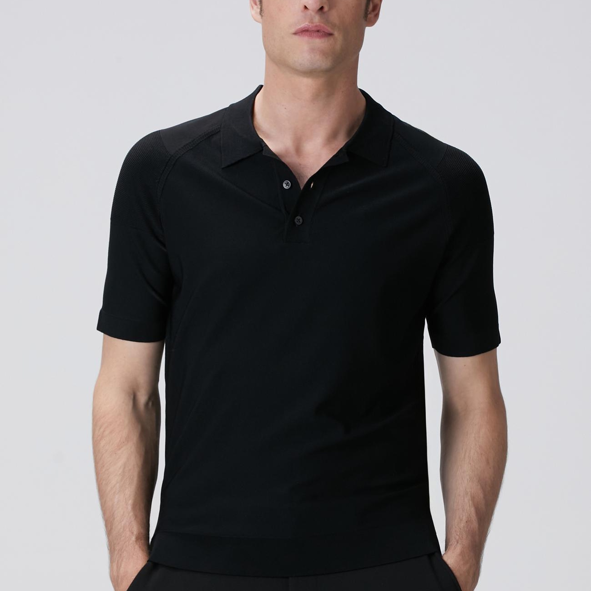Network Erkek Siyah Polo Yaka Triko