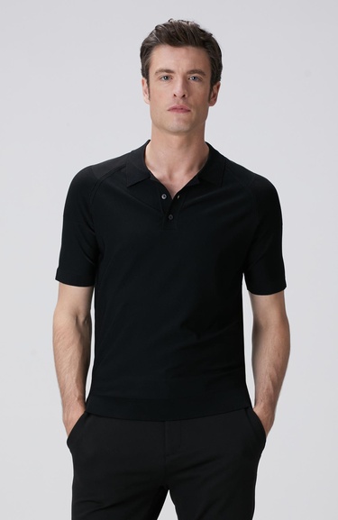  Network Erkek Siyah Polo Yaka Triko