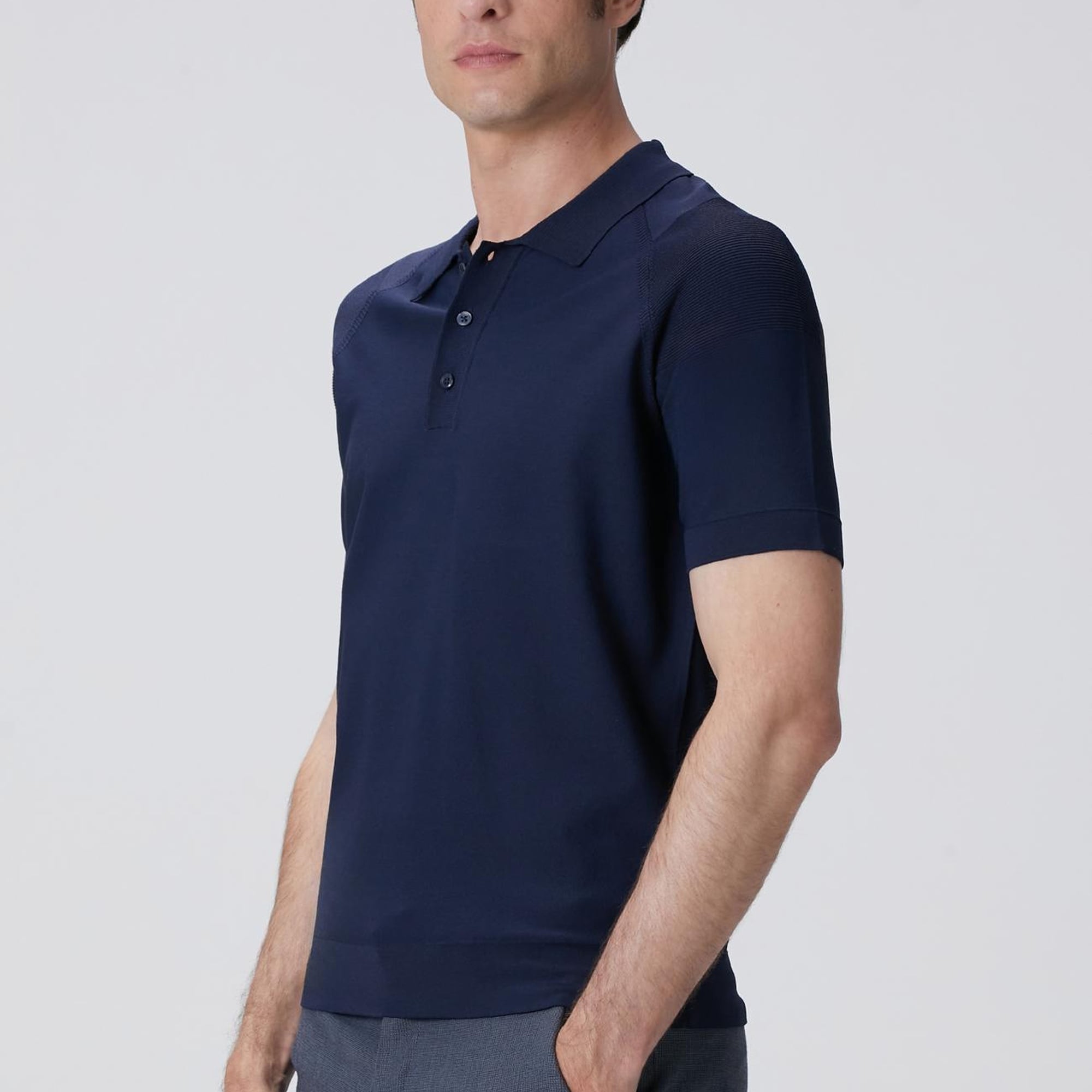 Network Erkek Lacivert Polo Yaka Triko