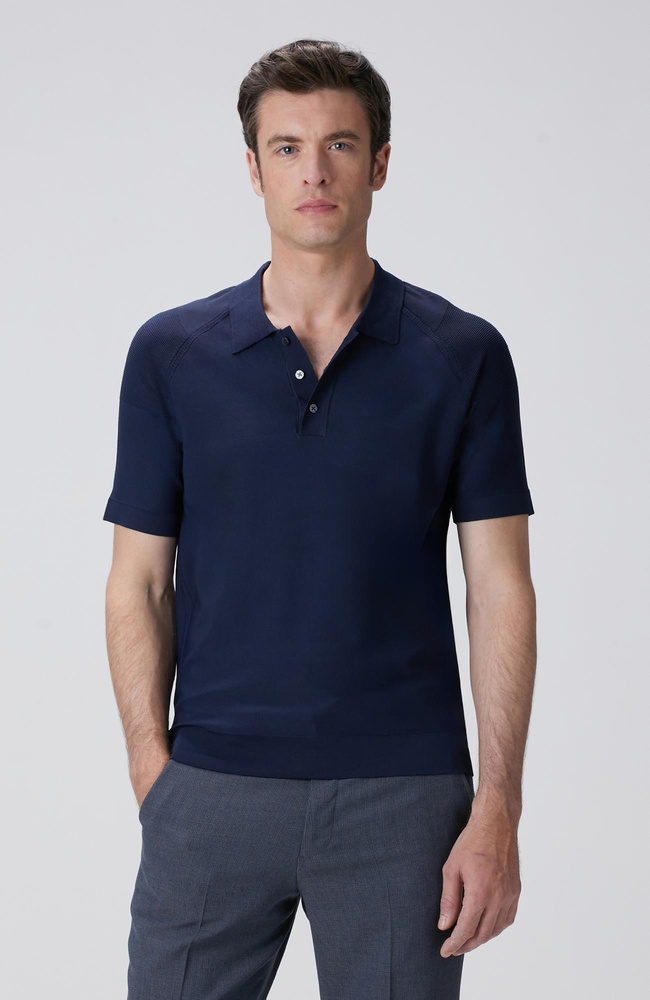  Network Erkek Lacivert Polo Yaka Triko