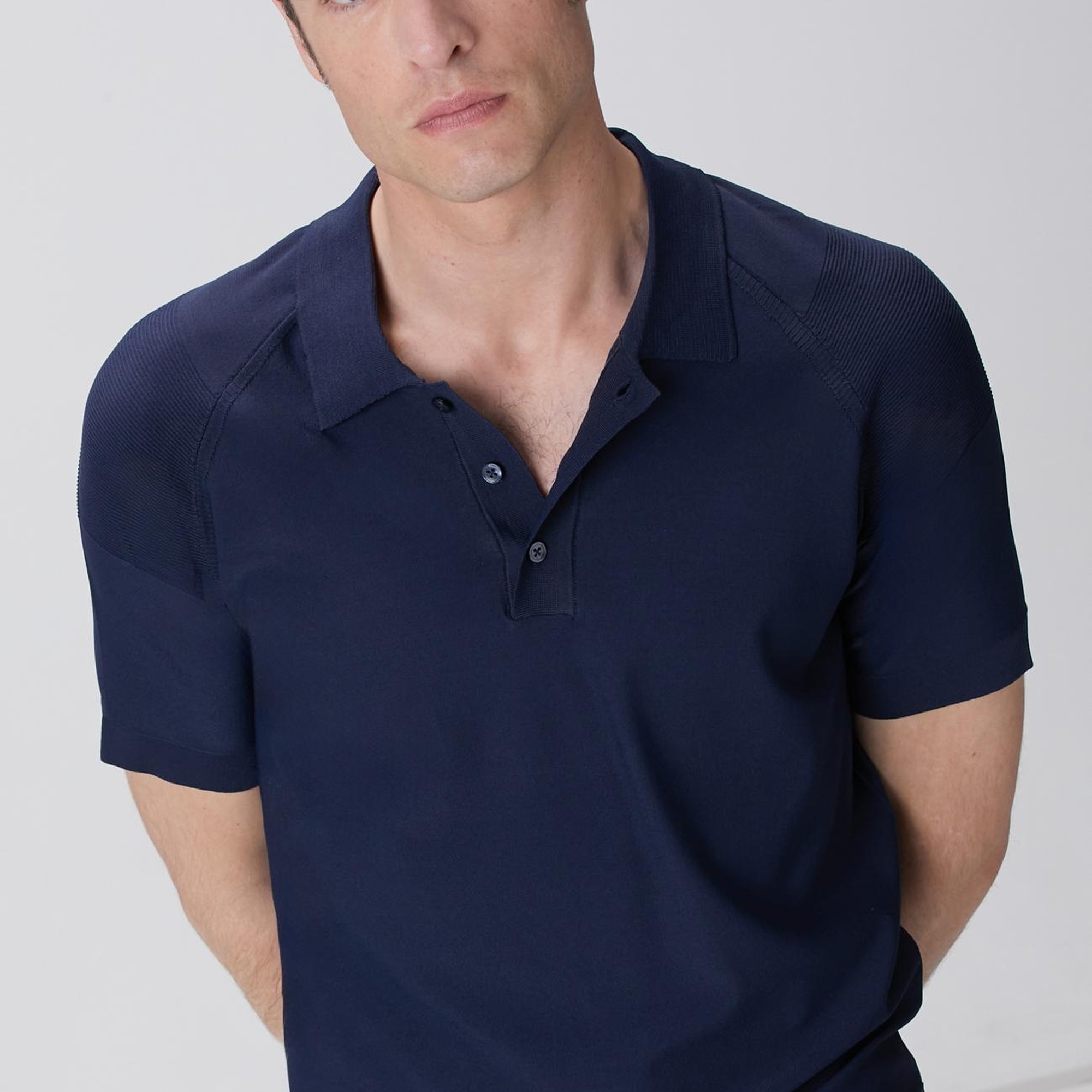 Network Erkek Lacivert Polo Yaka Triko