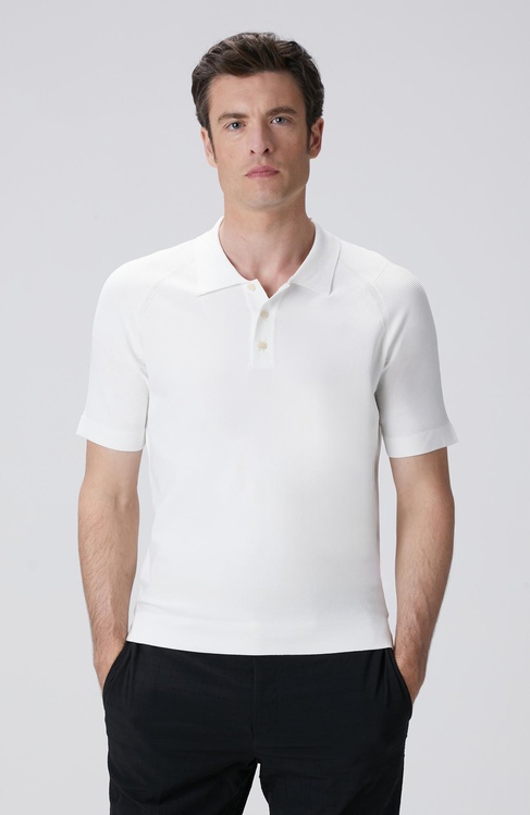  Network Erkek Kırık Beyaz Polo Yaka Triko