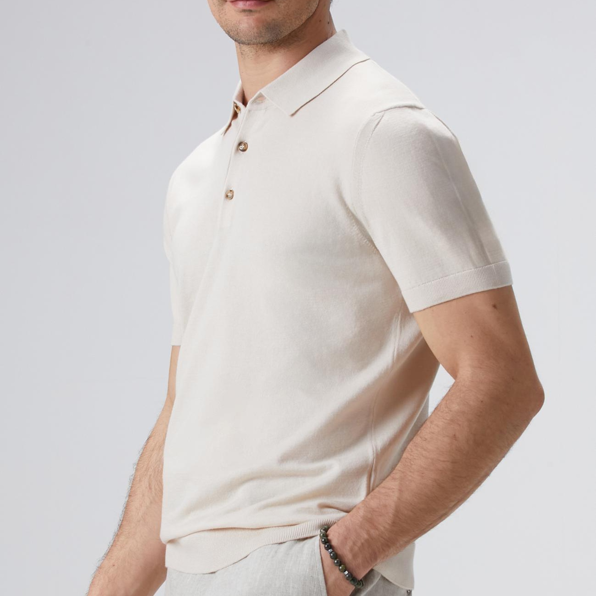 Network Erkek Bej Polo Yaka Basic Kazak