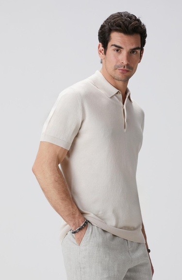  Network Erkek Bej Polo Yaka Basic Kazak