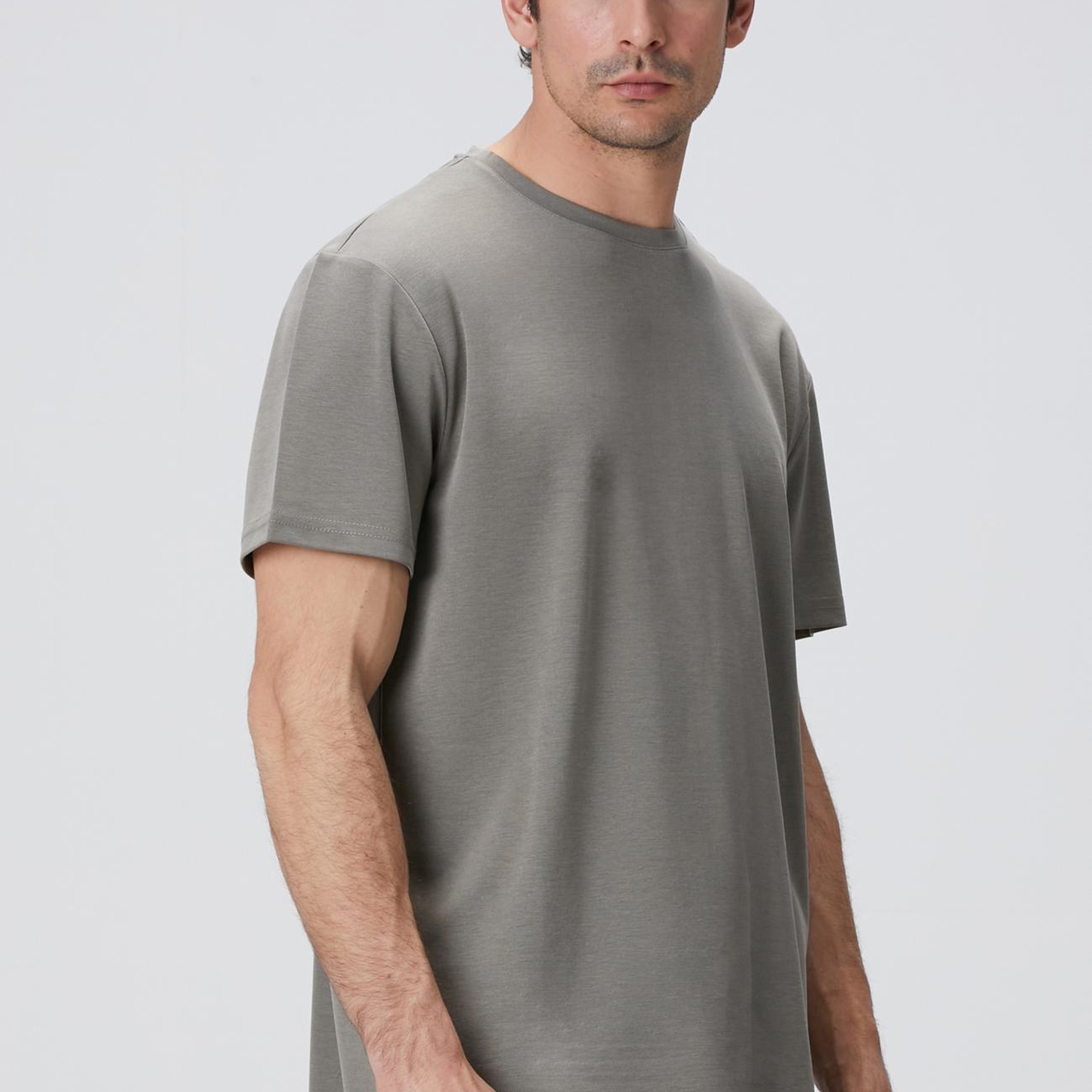 Network Erkek Haki Basic T-shirt