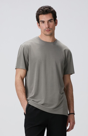  Network Erkek Haki Basic T-shirt