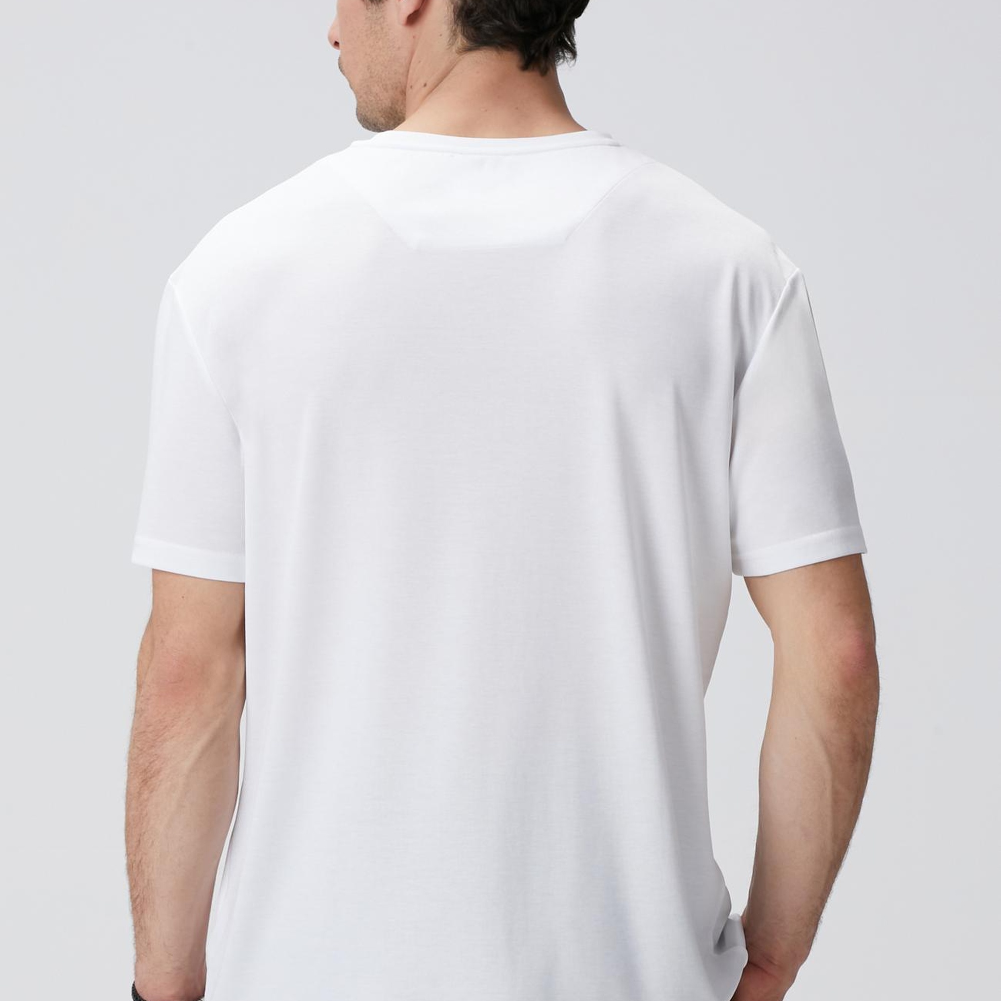 Network Erkek Beyaz Basic T-shirt