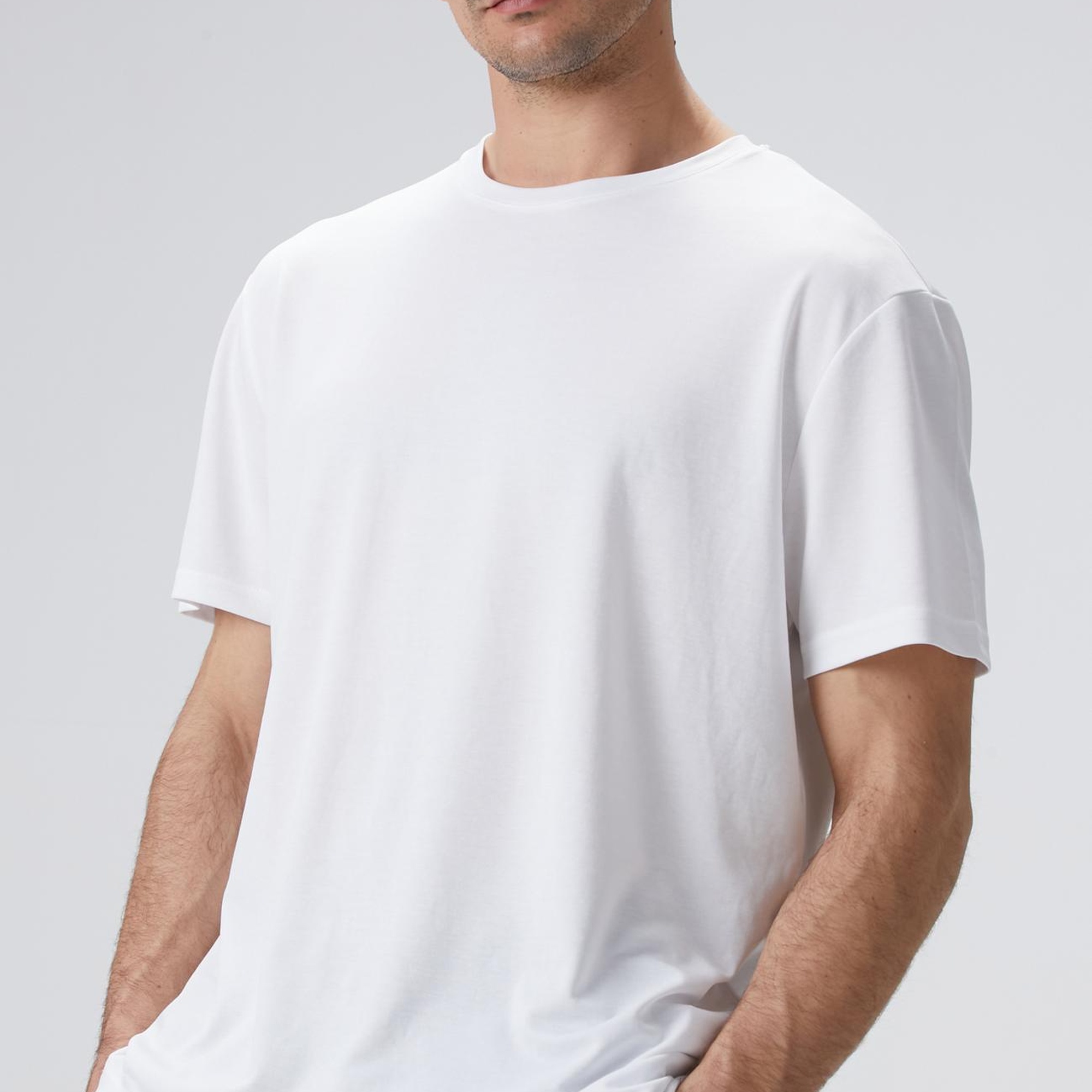 Network Erkek Beyaz Basic T-shirt