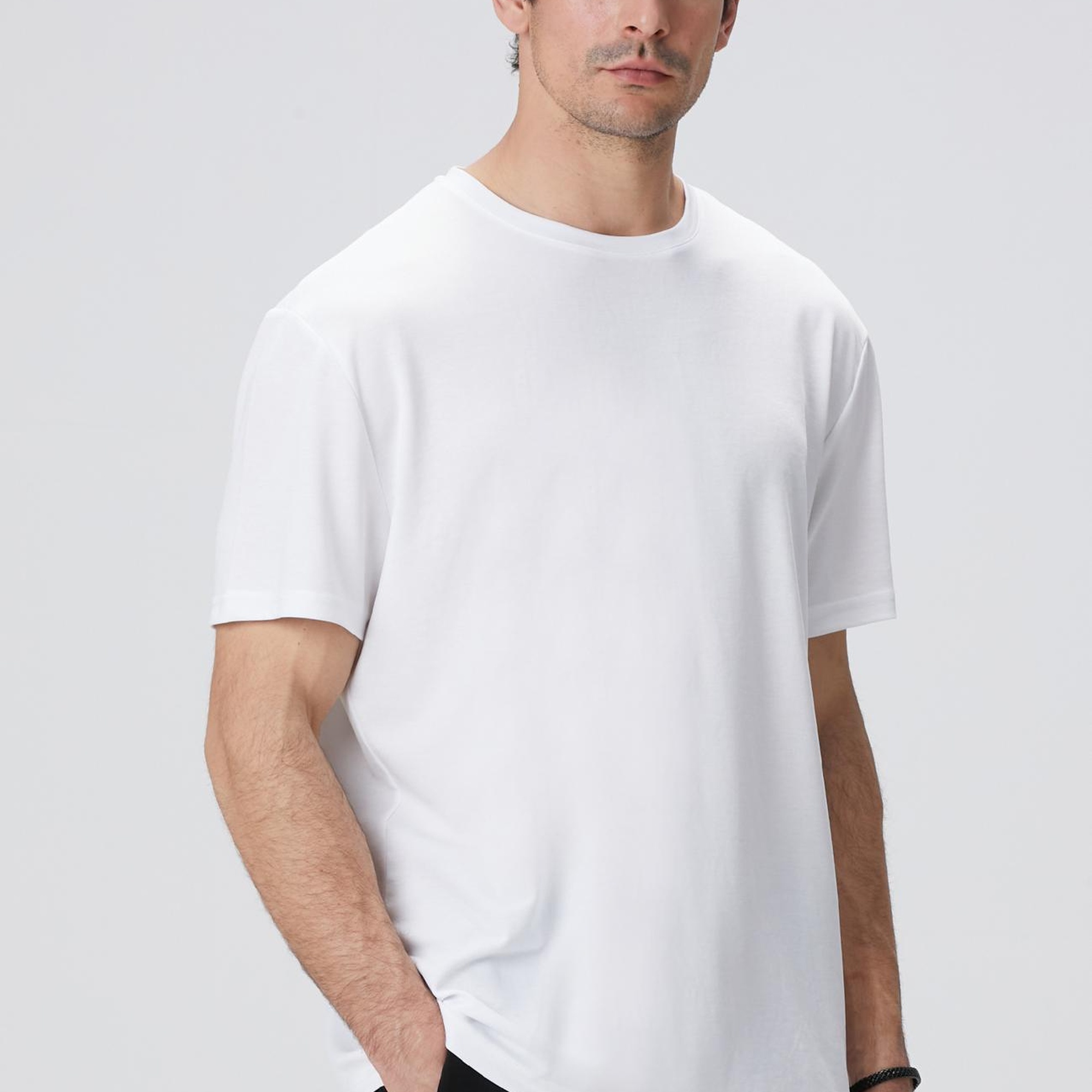 Network Erkek Beyaz Basic T-shirt