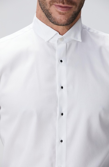  Network Erkek Beyaz Non-Iron Smokin Gömlek