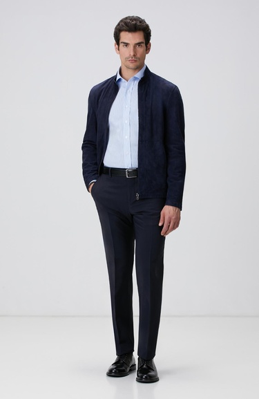  Network Erkek Lacivert Yün Karışımlı Pantolon