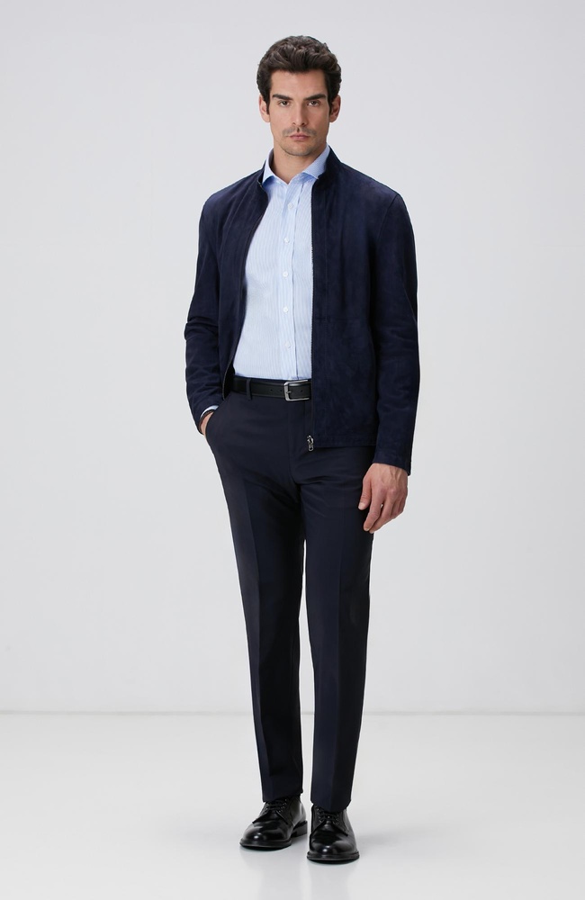  Network Erkek Lacivert Yün Karışımlı Pantolon