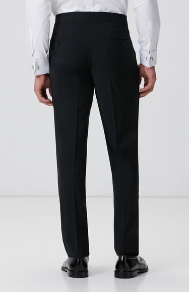  Network Erkek Siyah Yün Karışımlı Smokin Pantolon