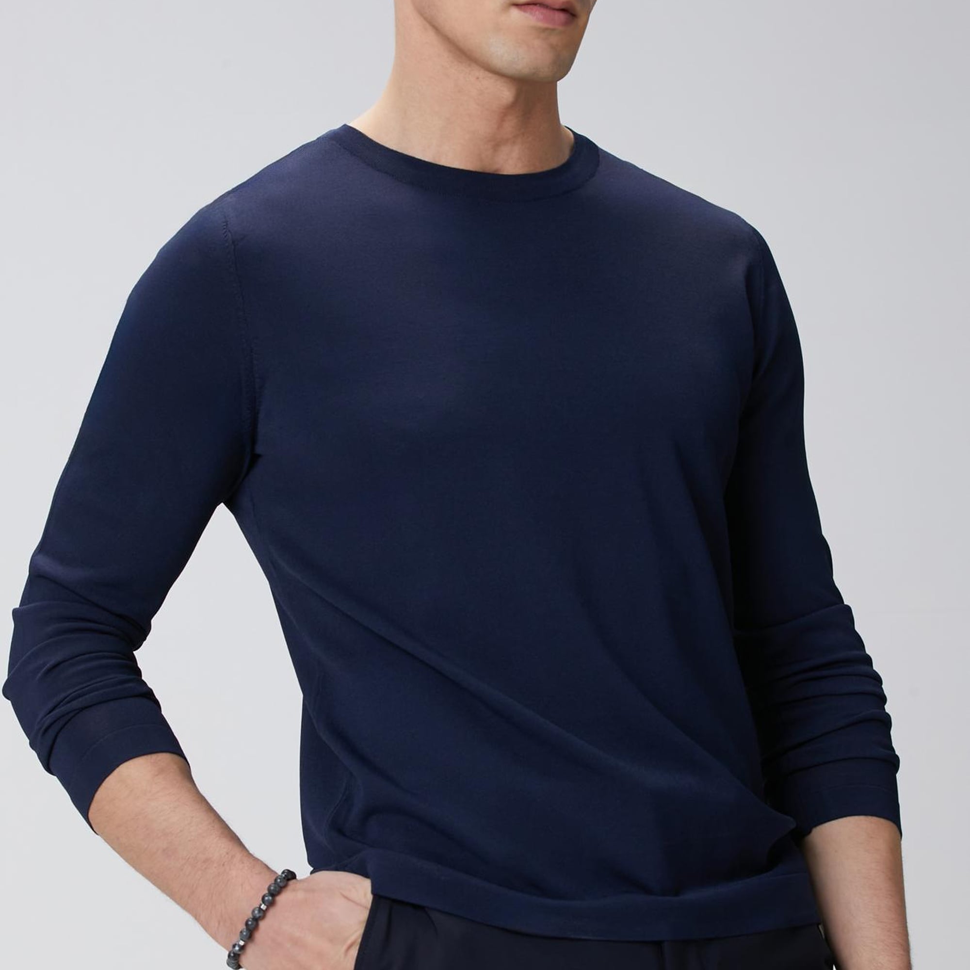 Network Erkek Lacivert N-Tech Basıc Triko Kazak